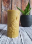 Świeczka z wosku- walec z orchideą