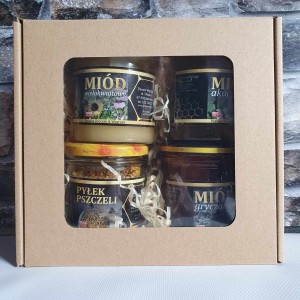 Zestaw prezentowy ( 3x miód 420 g i 1x pyłek 20 dag